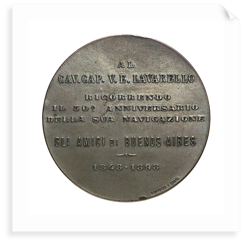 Commemorative medal depicting Captain V. E. Lavarello; reverse by Cardinal Francisco Jimenez de Cisneros Ximenes