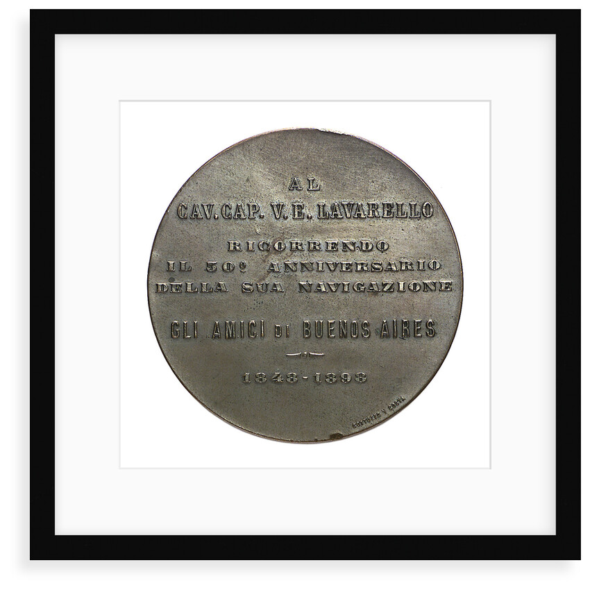 Commemorative medal depicting Captain V. E. Lavarello; reverse by Cardinal Francisco Jimenez de Cisneros Ximenes