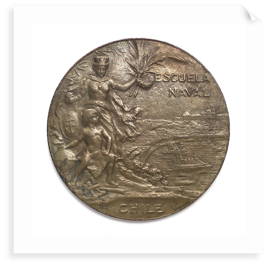 Medal commemorating the centenary of the Naval School of Chile, 1910; obverse by unknown