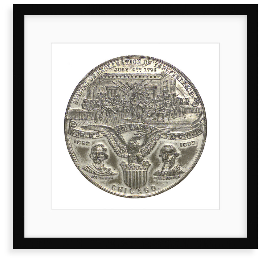 Medal commemorating Christopher Columbus (1451-1506) and the discovery of America; obverse by Boldenweck & Co.