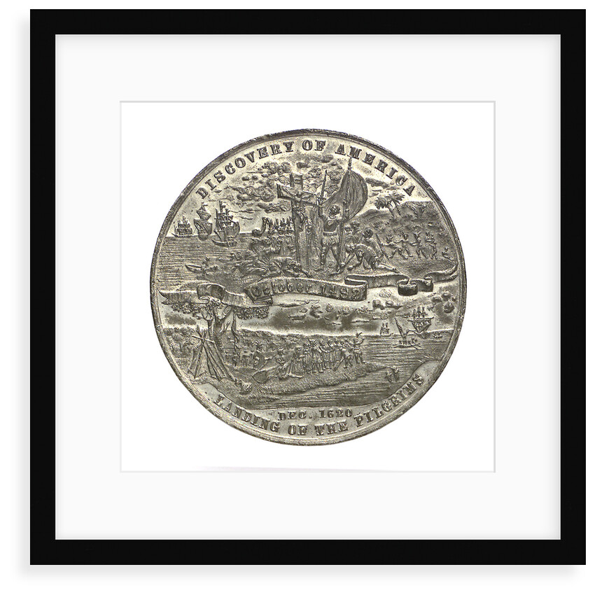 Medal commemorating Christopher Columbus (1451-1506) and the discovery of America; reverse by Boldenweck & Co.