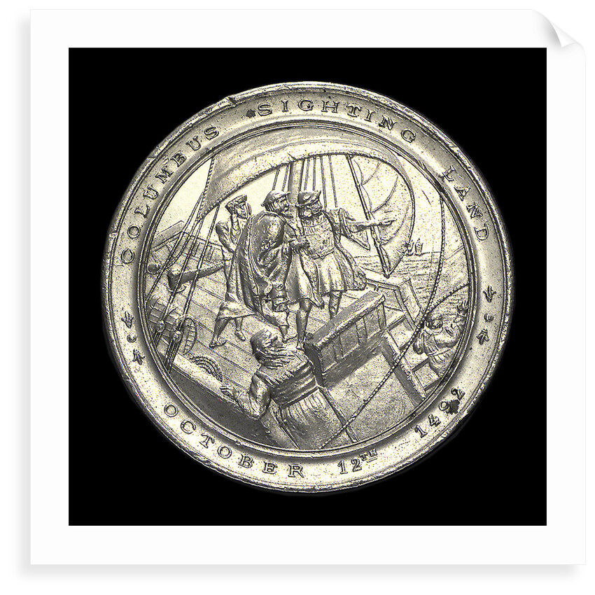 Medal commemorating Christopher Columbus (1451-1506) and the discovery of America; obverse by unknown
