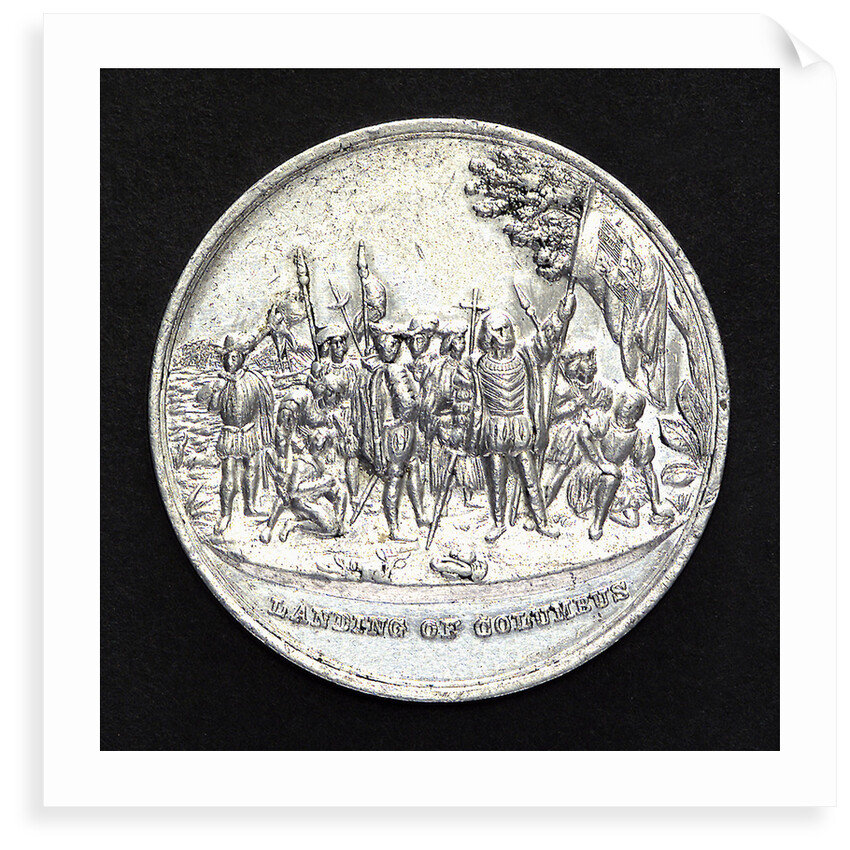 Medal commemorating Christopher Columbus (1451-1506) and the discovery of America; obverse by unknown