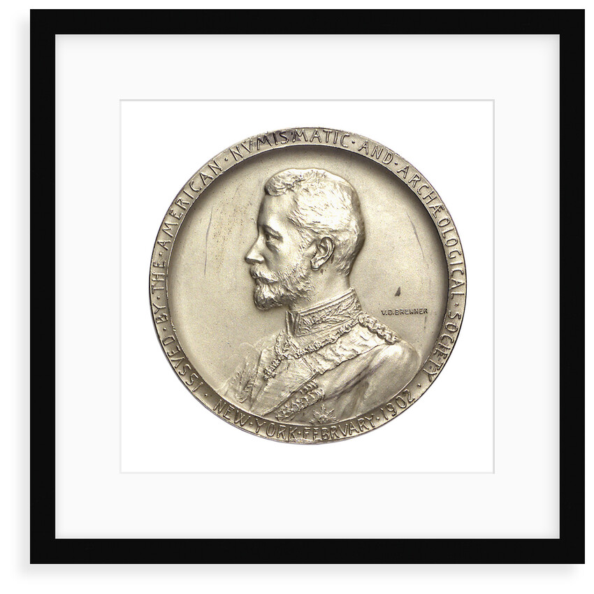 Medal commemorating the visit of Admiral Prince Henry of Prussia to America, 1902; obverse by V.D. Brenner