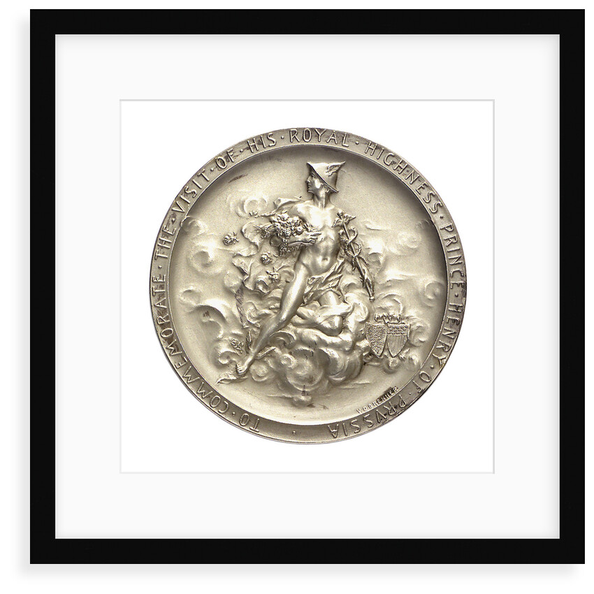 Medal commemorating the visit of Admiral Prince Henry of Prussia to America, 1902; reverse by V.D. Brenner