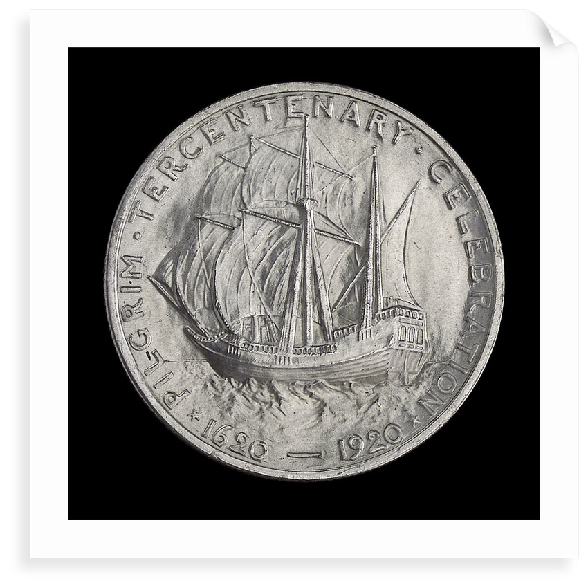 Coin commemorating the Pilgrim Tercentenary celebration, 1920; reverse by unknown