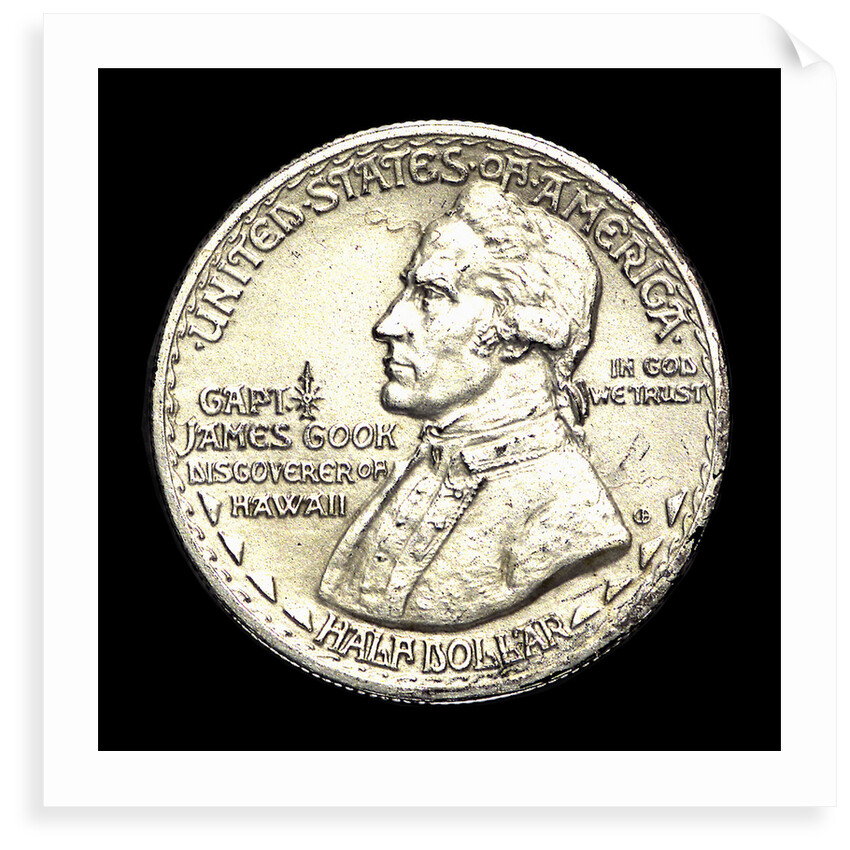 Coin commemorating the discovery of Hawaii by James Cook, 1778; obverse by unknown