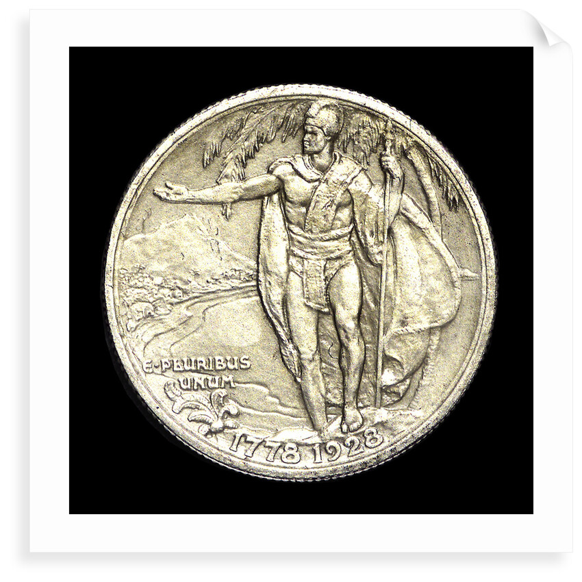 Coin commemorating the discovery of Hawaii by James Cook, 1778; reverse by unknown
