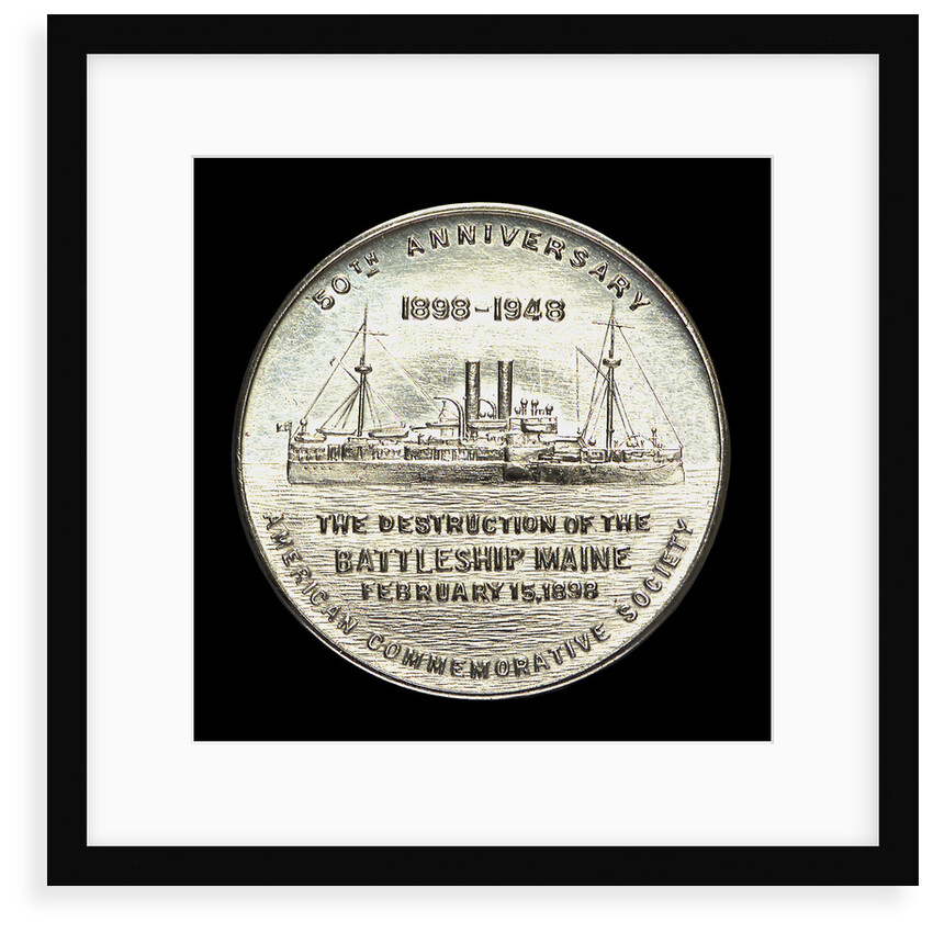 Medal commemorating the 50th anniversary of the destruction of the battleship Maine, 1948; obverse by W. & H. Co.