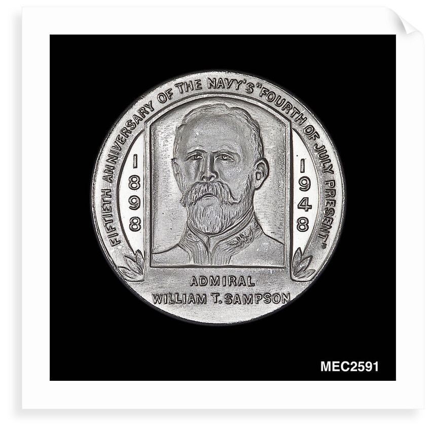 Medal commemorating the destruction of the Spanish Fleet off Santiago Cuba, 1898 by W. & H. Co.