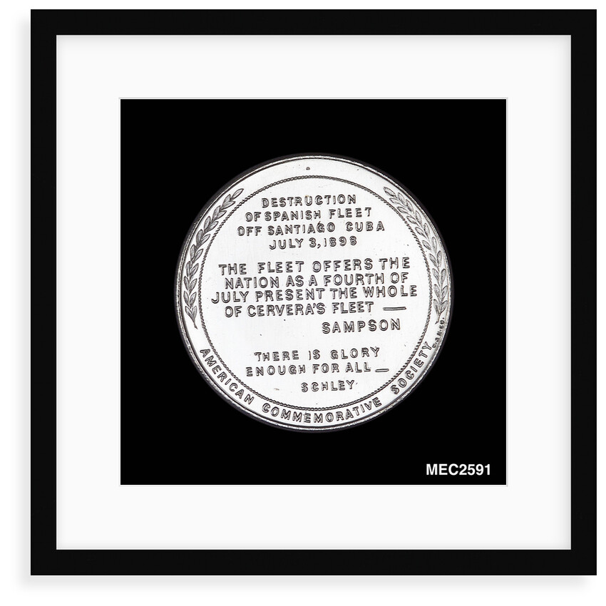 Medal commemorating the destruction of the Spanish Fleet off Santiago Cuba, 1898 by W. & H. Co.