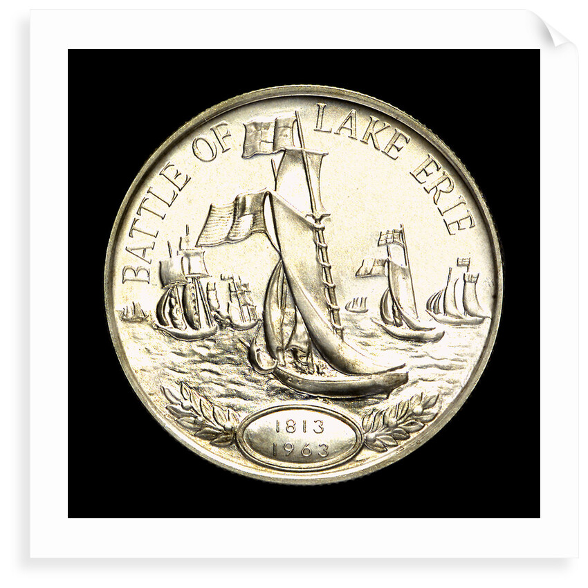 Medal commemorating the 150th anniversary of the battle of Lake Erie, 1963; reverse by Heraldic Art