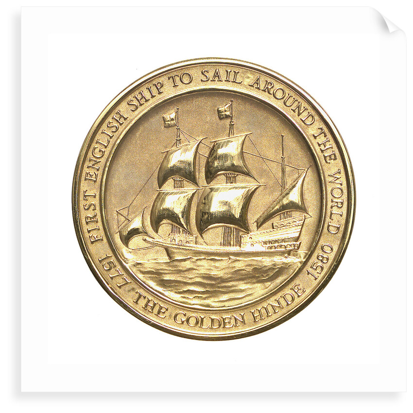 Medal commemorating the 400th anniversary of Francis Drake's exploration of California, 1979; reverse by Hyde