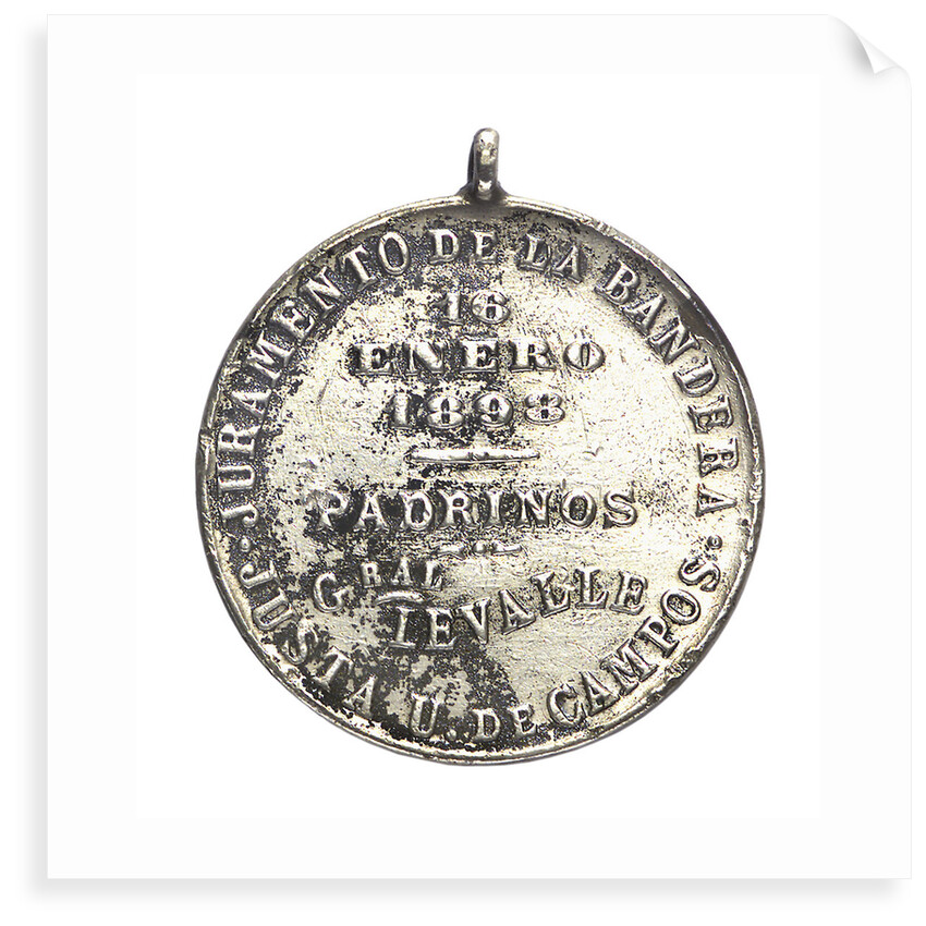 Argentine Naval School badge of the Oath to the Flag; reverse by unknown