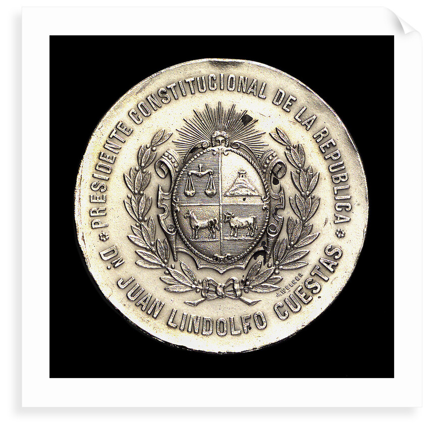 Medal commemorating the inauguration of the harbour works of Montevideo, 1901; obverse by J. Welker