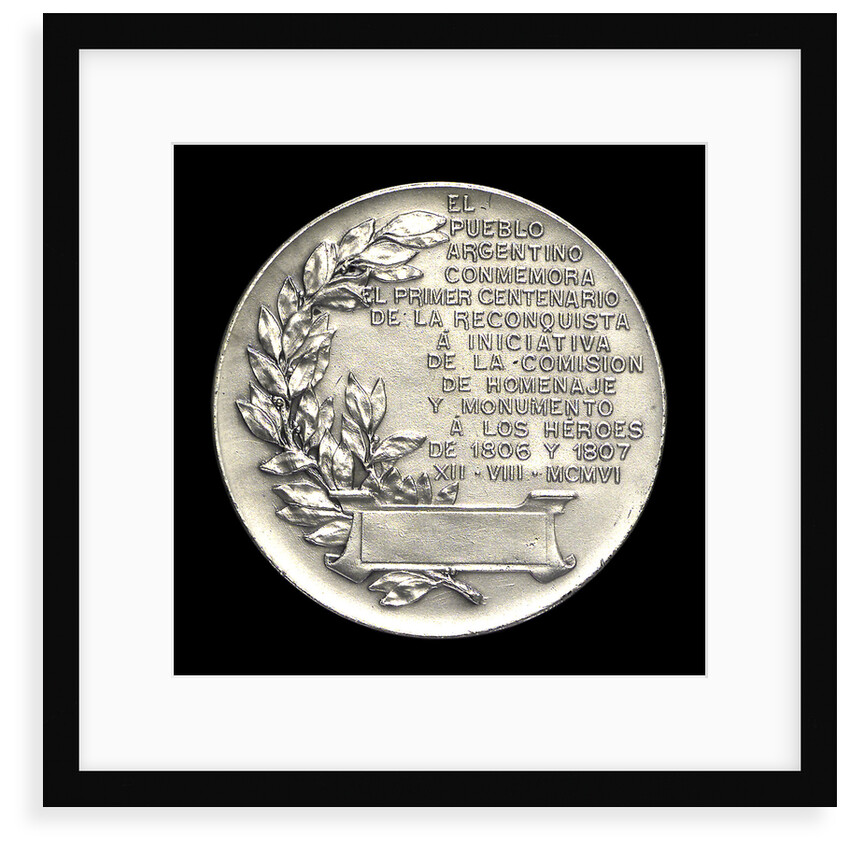 Medal commemorating the reconquest of Argentina, 1807; reverse by Rossi Bellagamba