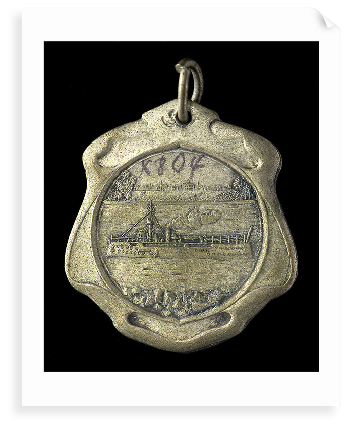 Badge commemorating the hoisting of the flag on the Rosario gunboat; obverse by C. Rossi