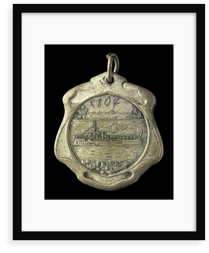 Badge commemorating the hoisting of the flag on the Rosario gunboat; obverse by C. Rossi