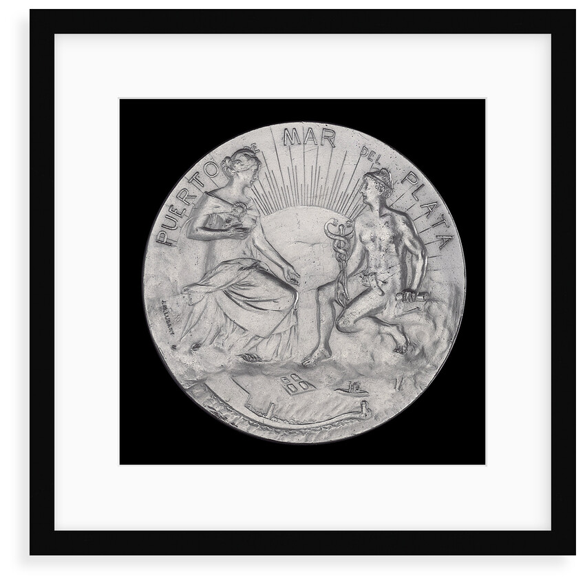Medal commemorating the inauguration of the port of Puerto Mar Del Plata, 1910; obverse by J.M. Lubary