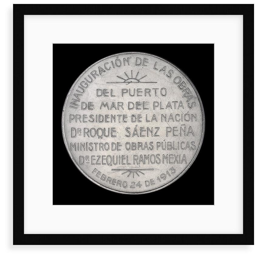 Medal commemorating the inauguration of the port of Puerto Mar Del Plata, 1910; reverse by J.M. Lubary