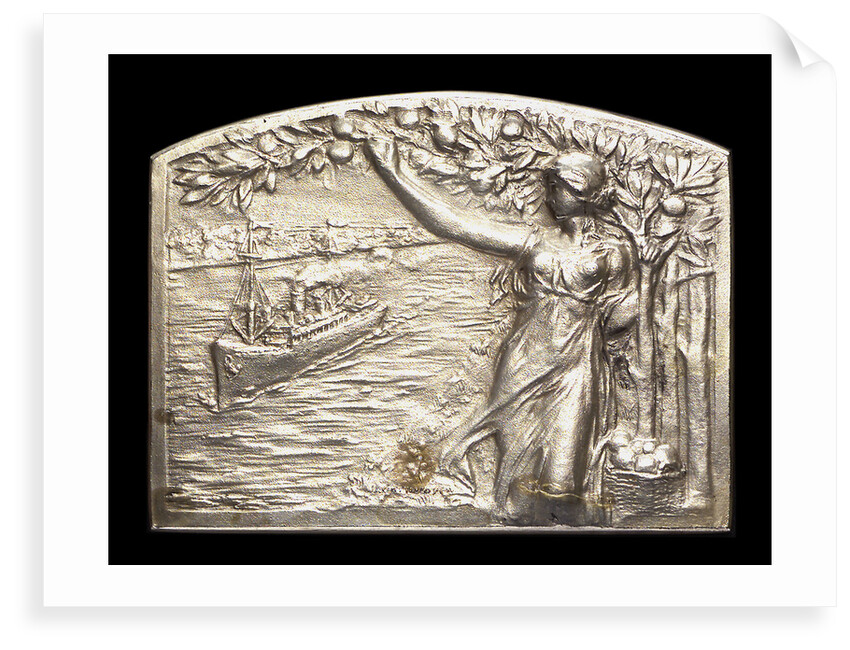 Plaque commemorating the inauguration of the canals Arias La Seina and Arana for navigation, 1913; obverse by J. J. Gottuzzo & Ca.