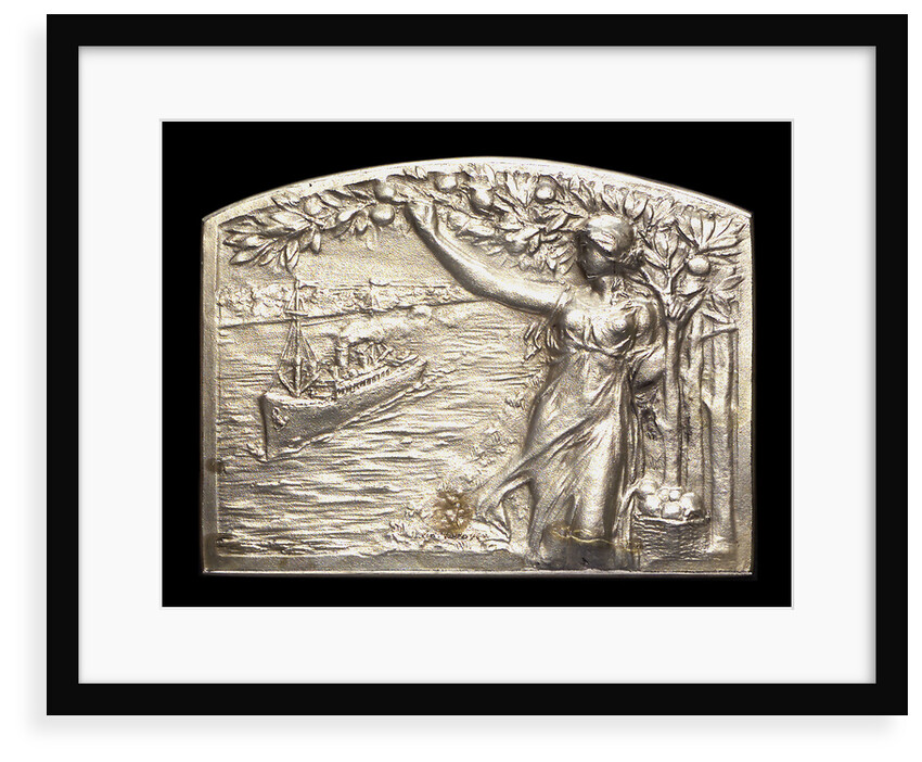 Plaque commemorating the inauguration of the canals Arias La Seina and Arana for navigation, 1913; obverse by J. J. Gottuzzo & Ca.