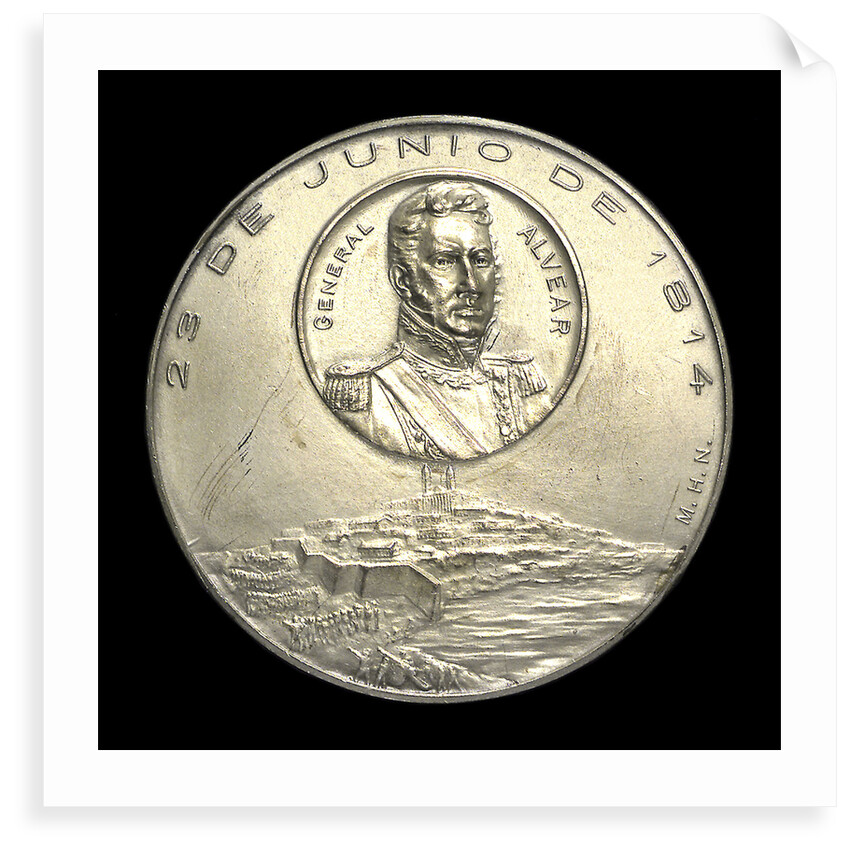 Medal commemorating the centenary of the capture of Montevideo, 1914; reverse by C. Rossi