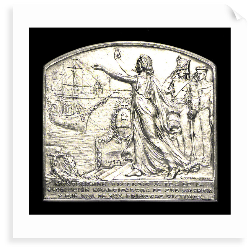 Plaque commemorating the homage of the Argentine navy to Dr B Monteagudo; obverse by Gottuzzo & Piana