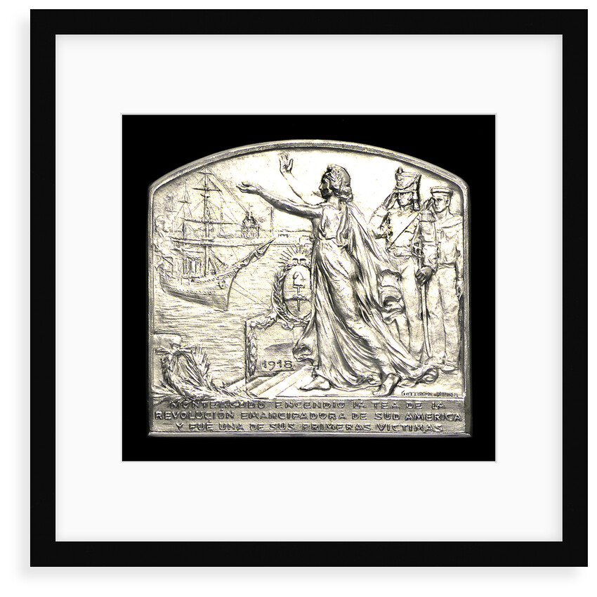 Plaque commemorating the homage of the Argentine navy to Dr B Monteagudo; obverse by Gottuzzo & Piana