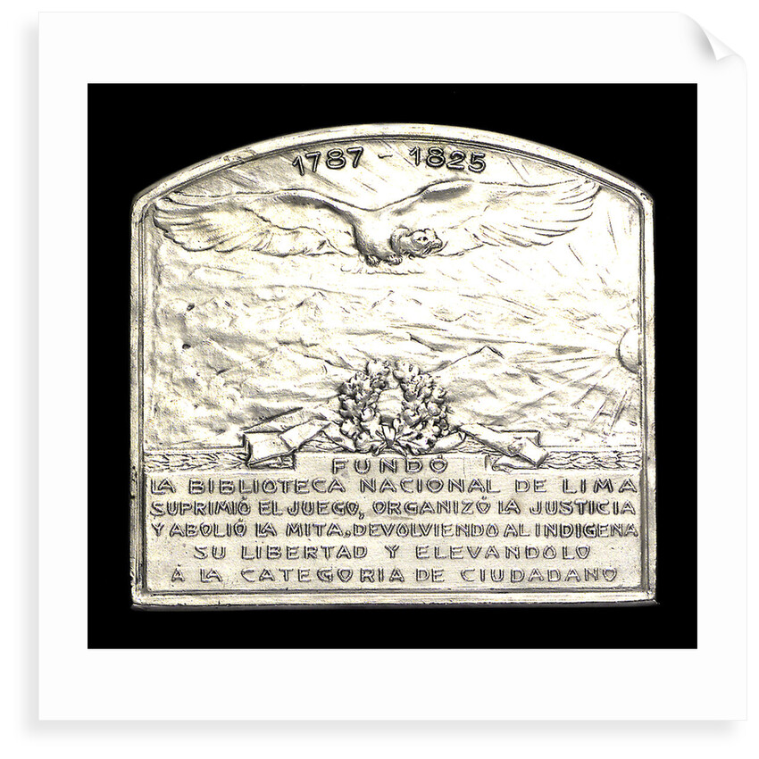 Plaque commemorating the homage of the Argentine navy to Dr B Monteagudo; reverse by Gottuzzo & Piana