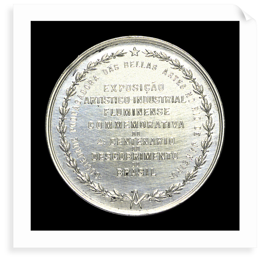 Medal commemorating the fourth centenary of the discovery of Brazil by Admiral Cabral, 1900; reverse by unknown
