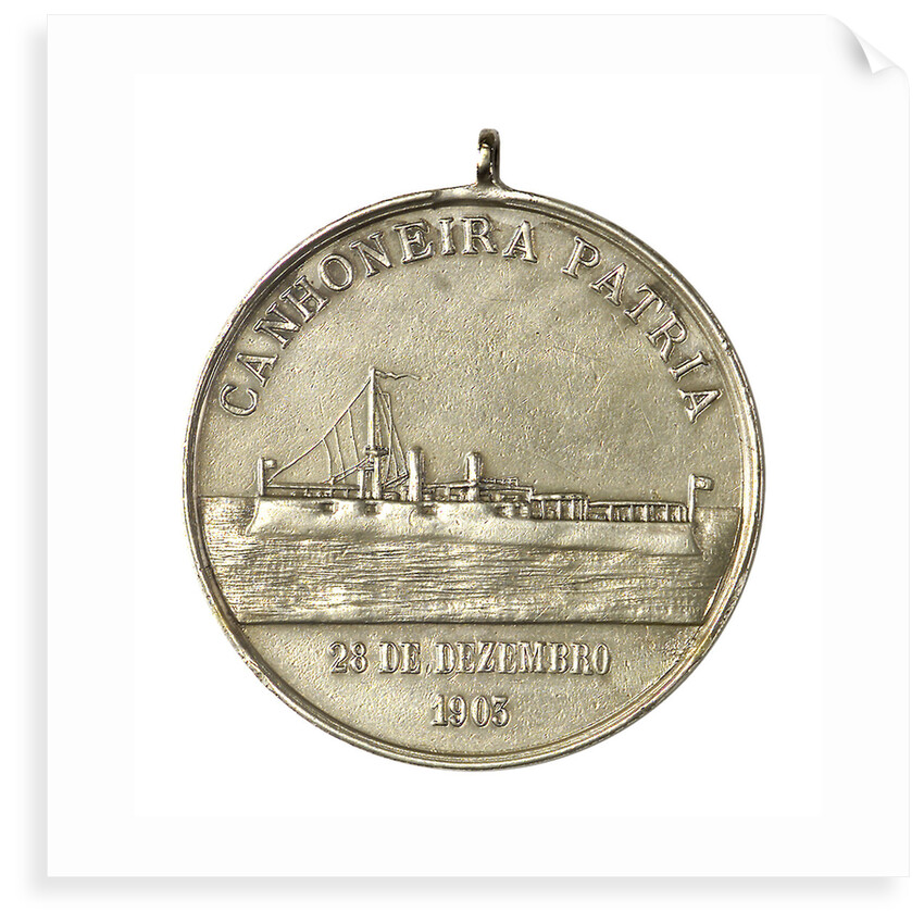 Medal commemorating the visit of the gun-boat 'Patria' to Rio de Janeiro; obverse by unknown