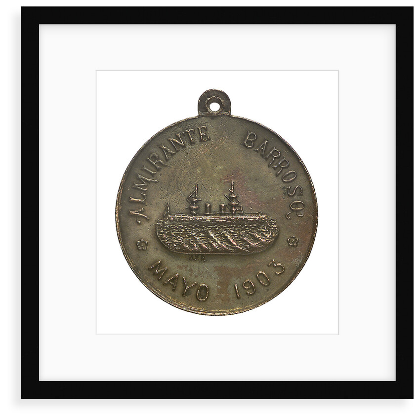 Medal commemorating the visit of the Brazilian cruiser 'Admiral Barroso' to Chile; obverse by J.P.R.