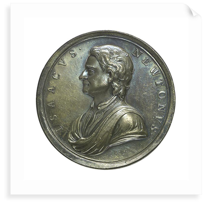 Commemorative medal depicting Sir Isaac Newton (1642-1727); obverse by J. Croker