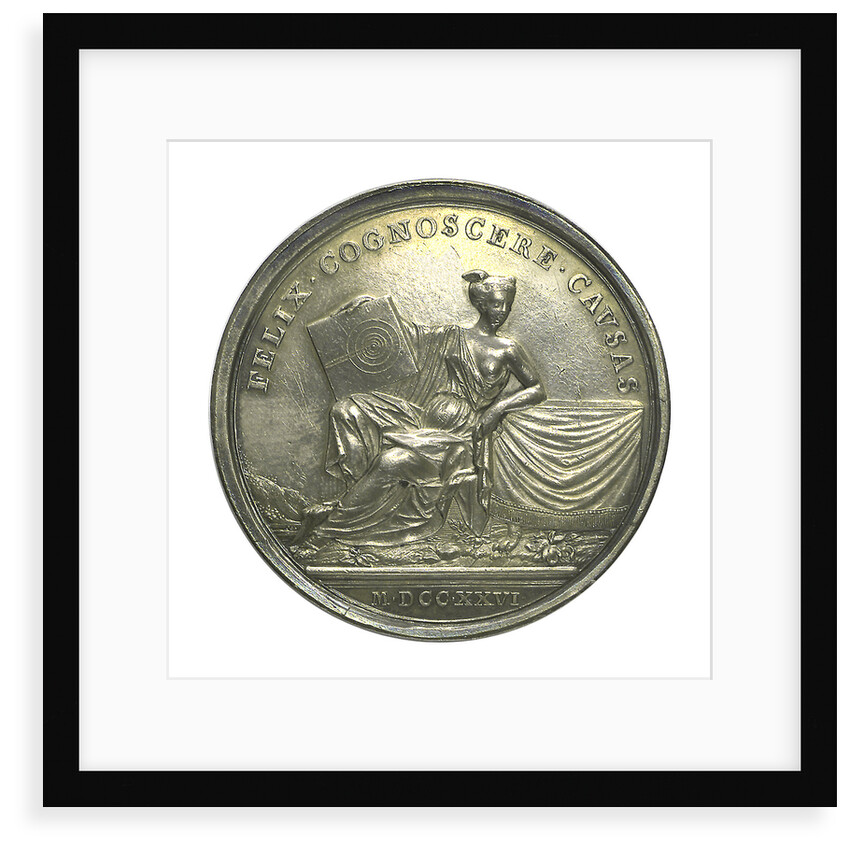 Commemorative medal depicting Sir Isaac Newton (1642-1727); reverse by J. Croker