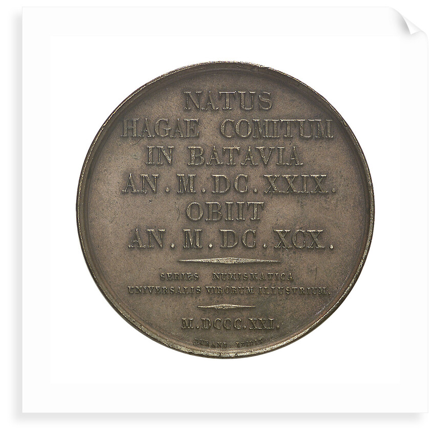 Commemorative medal depicting Christian Huygens (1629-95); reverse by Henrionnet
