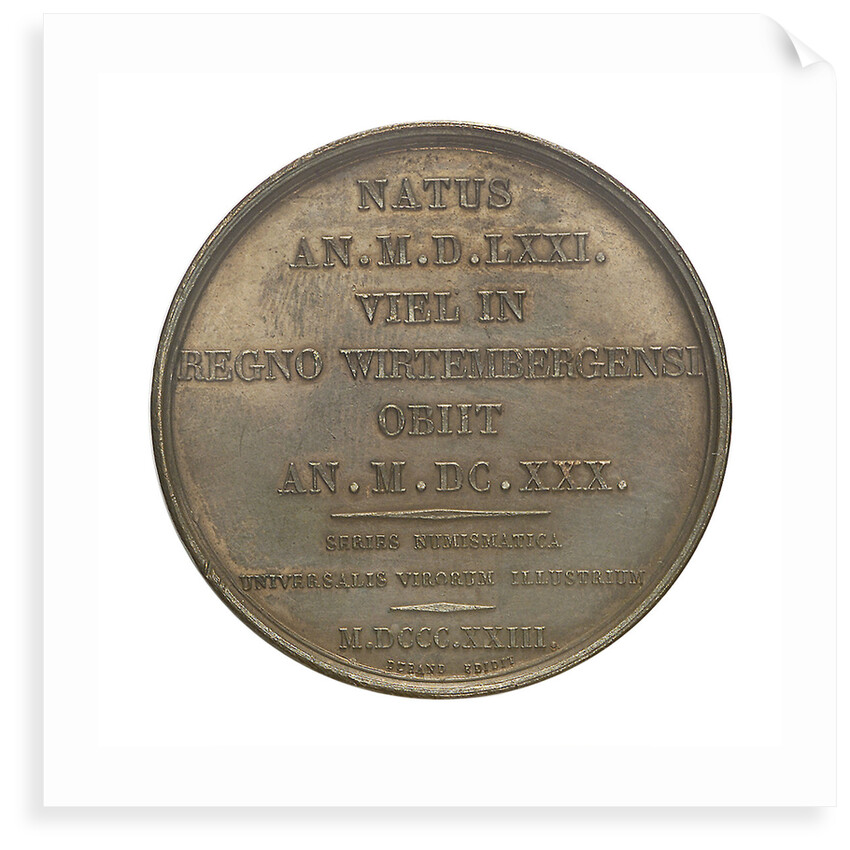 Commemorative medal depicting John Kepler (1571-1630); reverse by A.A. Caqu