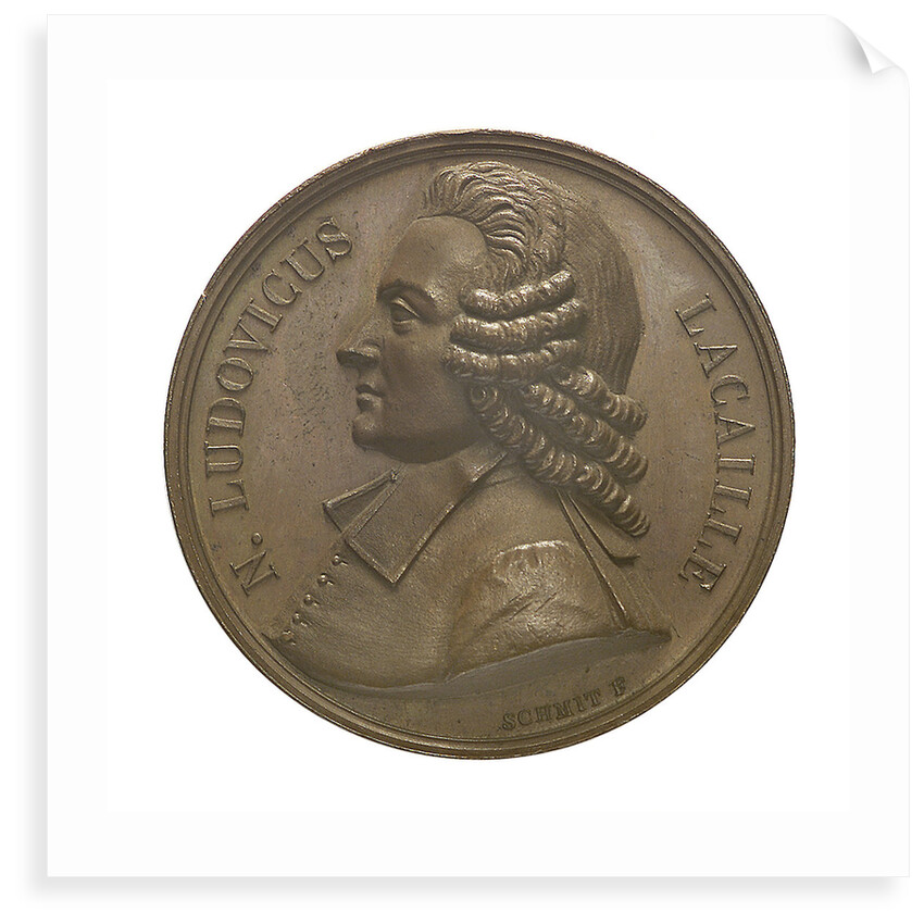 Commemorative medal depicting Nicholas Louis de la Caille (1714-62); obverse by I. Schmidt