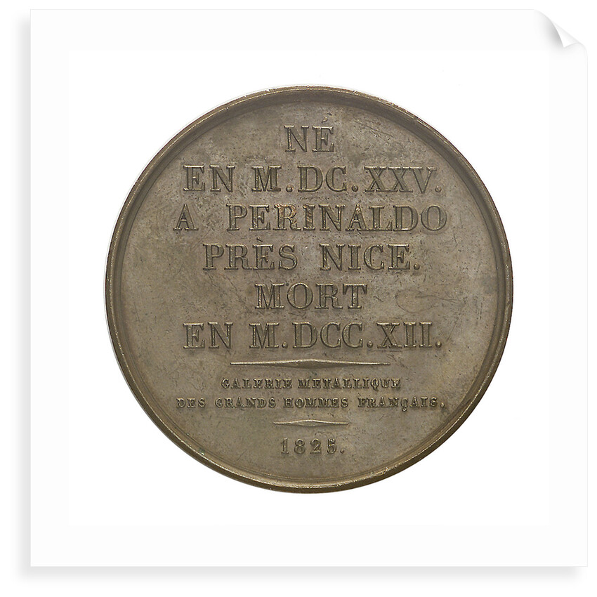 Medal commemorating John Dominic Cassini (1625-1712); reverse by J.E. Gatteaux
