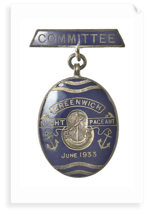 Badge of the Greenwich Pageant, 1933; obverse by Fattorini & Son Ltd.