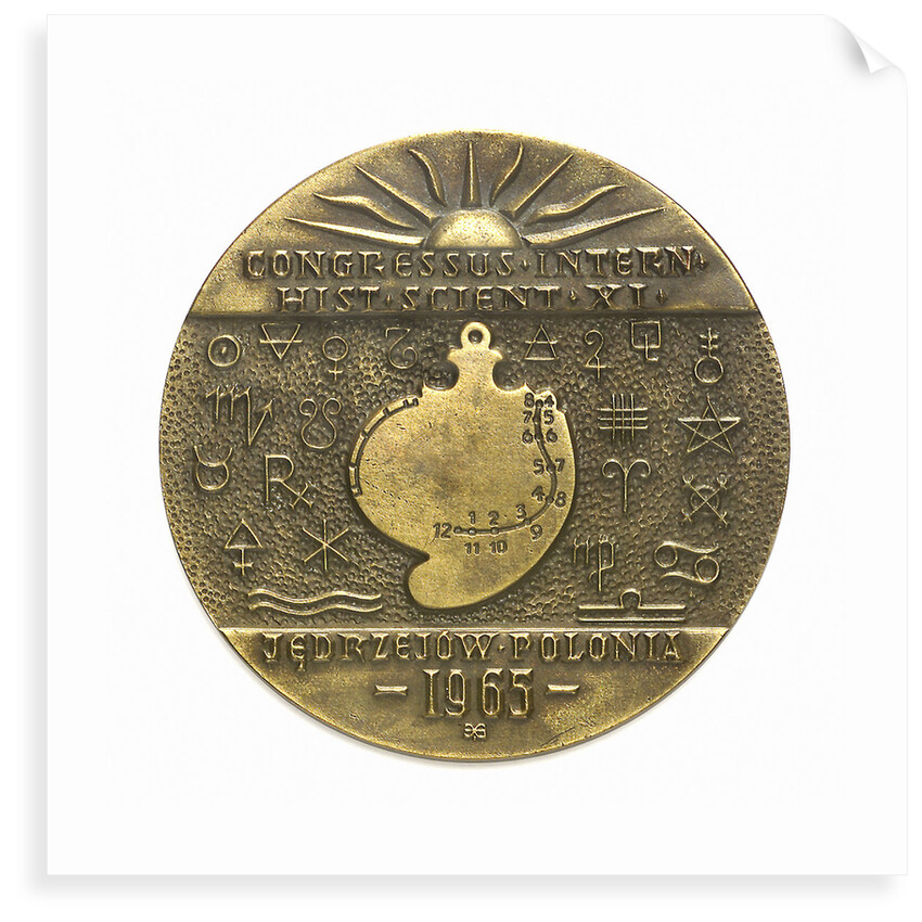 Medal commemorating the 11th International Congress of the History of Science, 1965; reverse by unknown
