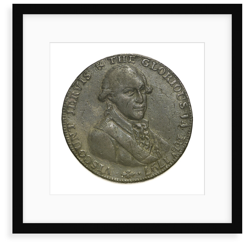 A Portsmouth halfpenny token commemorating John Jervis, Earl St Vincent (1735-1823) and the Battle of Cape St Vincent, 1797; obverse by unknown