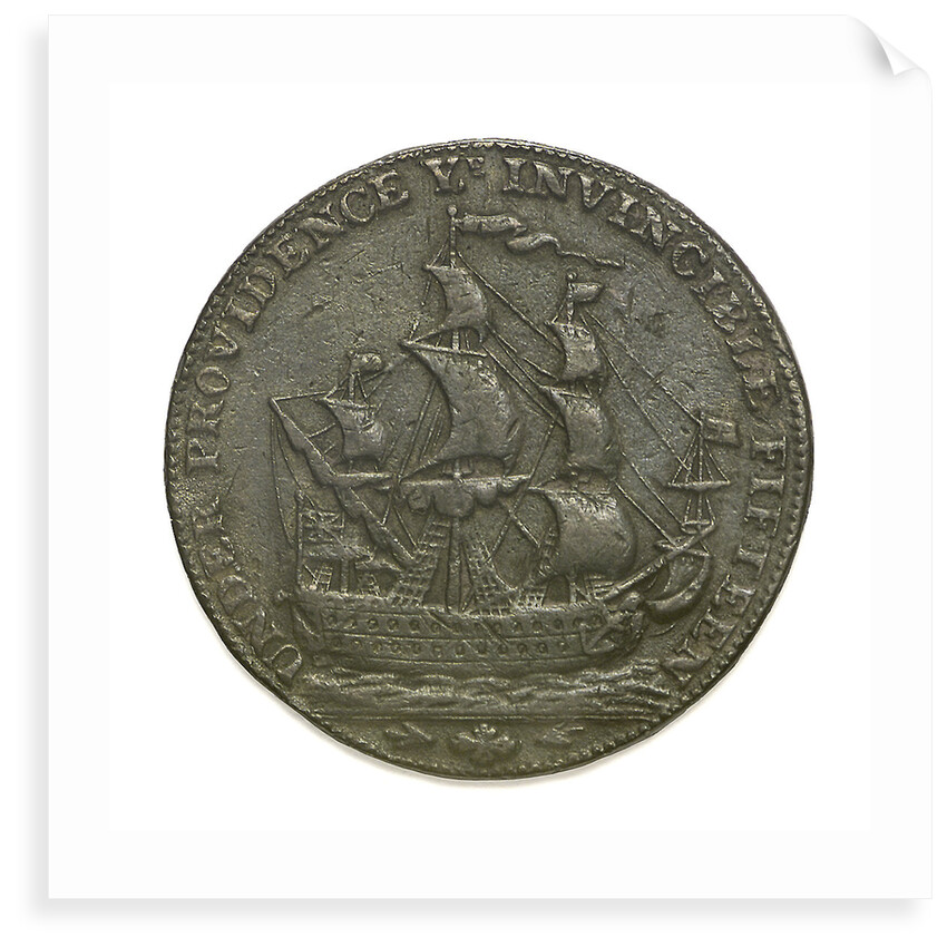 A Portsmouth halfpenny token commemorating John Jervis, Earl St Vincent (1735-1823) and the Battle of Cape St Vincent, 1797; reverse by unknown