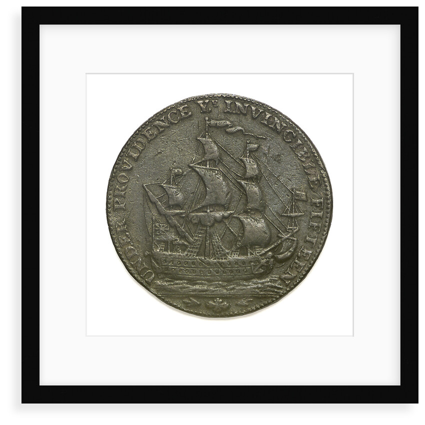 A Portsmouth halfpenny token commemorating John Jervis, Earl St Vincent (1735-1823) and the Battle of Cape St Vincent, 1797; reverse by unknown