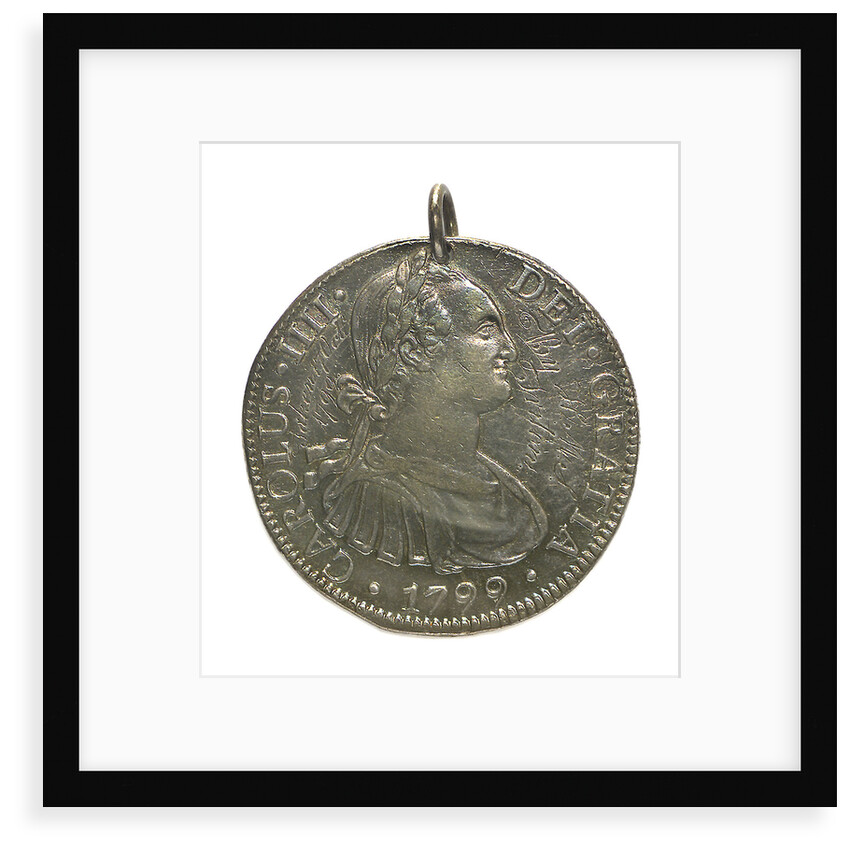 Engraved coin - eight reales; obverse by unknown