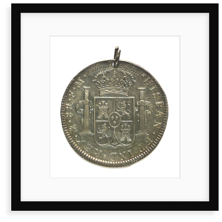 Engraved coin - eight reales; reverse by unknown