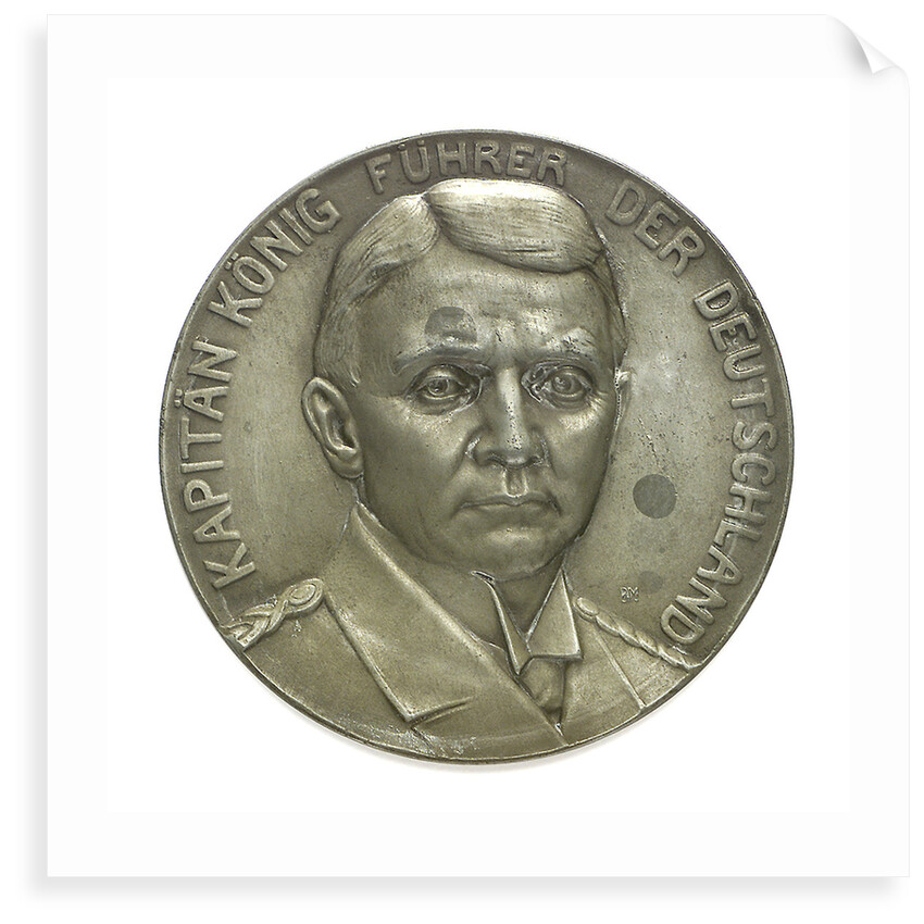 Medal commemorating Captain Paul König and the submarine'Deutschland', 1916 by Unknown