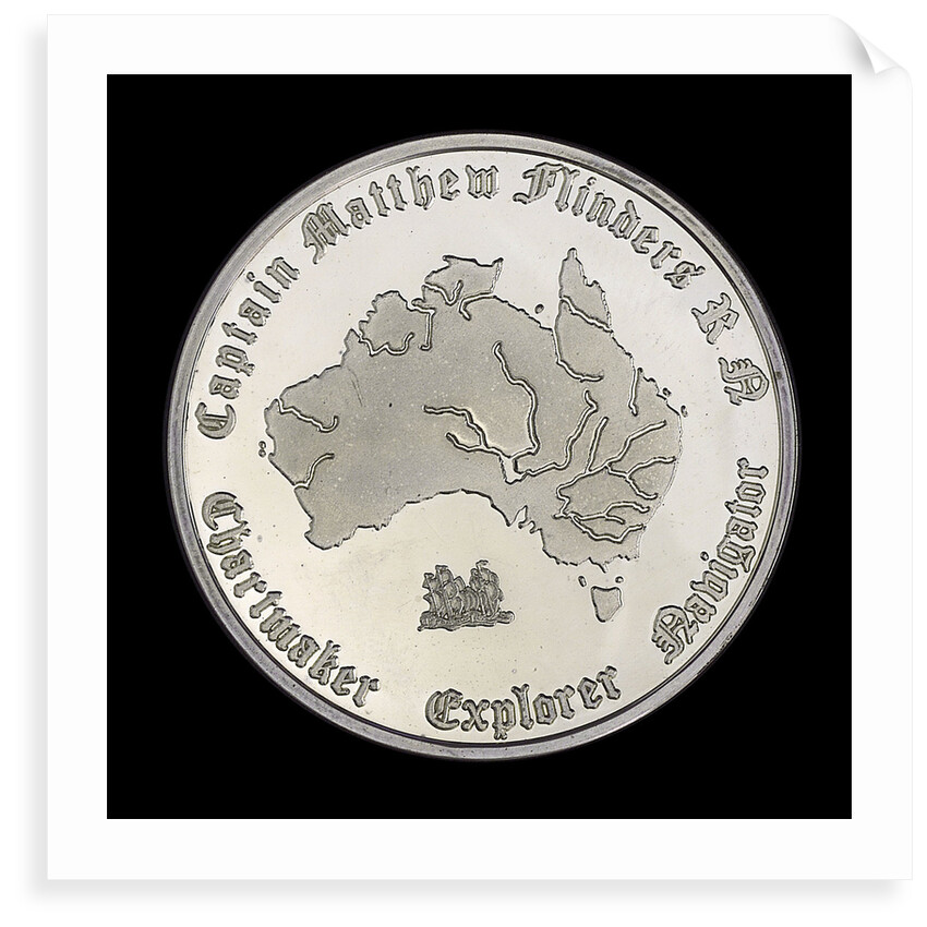 Medal commemorating Captain Matthew Flinders (1774-1814), bicentenary, 1974; obverse by Lincolnshire & South Humberside Arts
