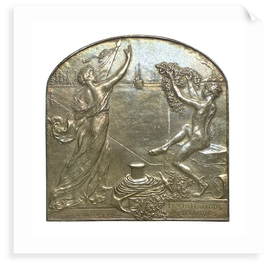 Medal commemorating the Maritime Installations, Brussels; obverse by G. Devreesa