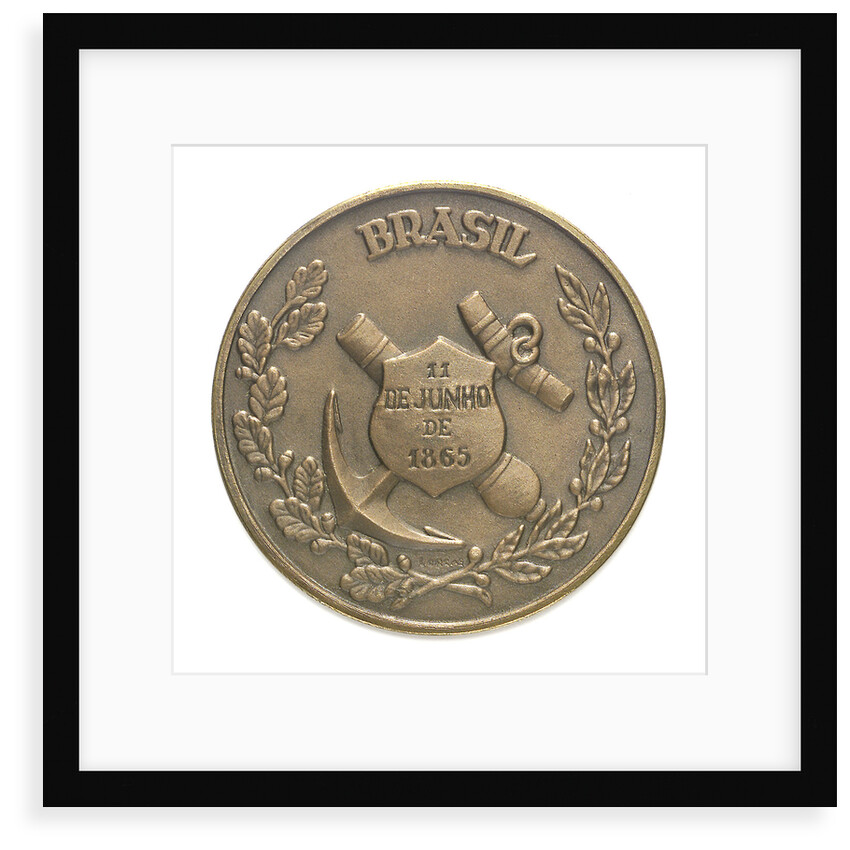 Medal commemorating the centenary of the Battle of Riachuelo, 1965; reverse by unknown